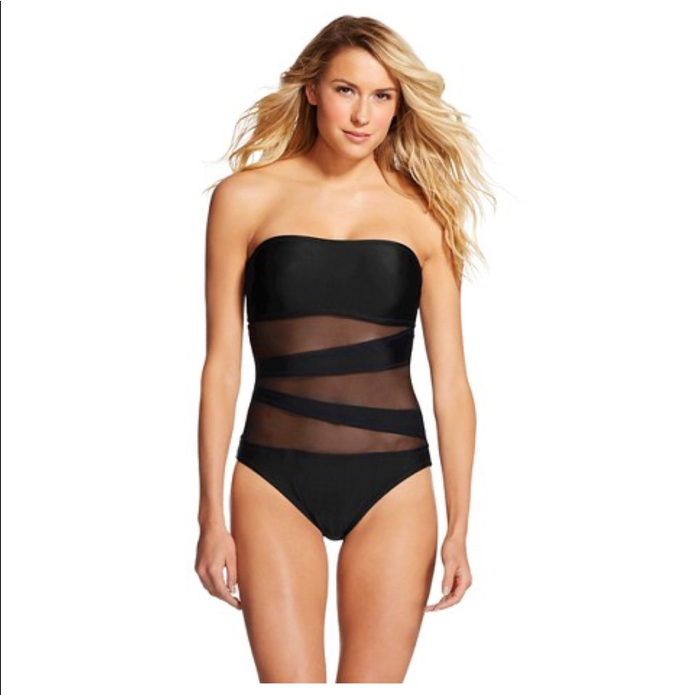 Black mesh one piece swimsuit NWT!